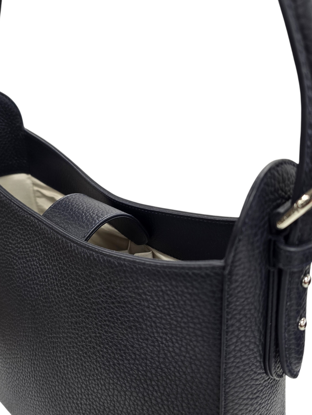 Aspiral Of London Pebbled Leather Topaz Hobo Bag - DARK NAVY BLUE - Picture 4 of 6